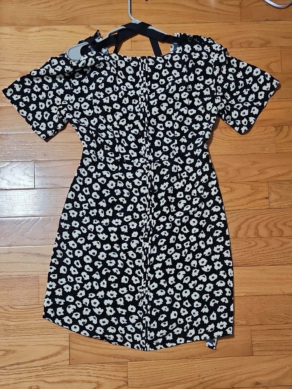 Proenza Schouler Black White Danty Whimsy Floral Flower Strappy 100% Silk Dress